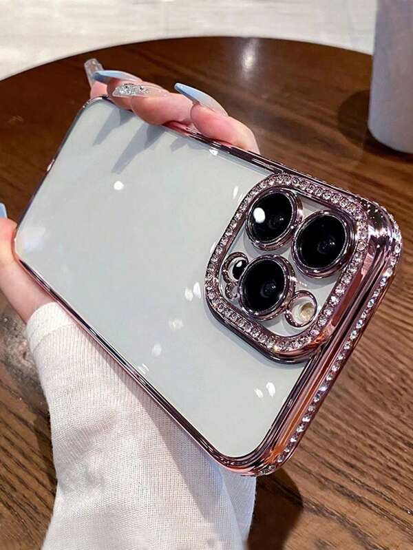 Paillettenbesetzter, luxuriöser, galvanisierter Strass-Glitzer Handyhülle kompatibel mit iPhone 16E, 15, 14, 13, 12, 11, X, XS, Max, XR, Pro, Plus, Galaxy, Honor, OPPO, Redmi, Infinix Smartphones