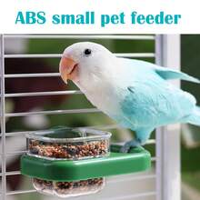 小型宠物ABS材质笼式喂食器，宠物鸟喂食碗带夹子鸟笼水食杯，鸟饮水器，仓鼠笼食盒挂笼鸟食碗 - 彩色 - 查看 7