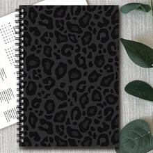 Stilvolles Leoparden-Muster Spiralnotizbuch, ideal als Geschenk für Schule, Büro oder Zuhause, mit schwarzem Leoparden-Design, Schulmaterial, Schulstart - A - Übersicht 2