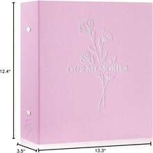Lanpn Photo Album 4x6 1000 Pockets, Extra Large Big Capacity Linen OUR MEMORIES Hardcover Large Photo Book Photobook That Holds 1000 Vertical And Horizontal Pictures Pink - Hồng - Xem 7