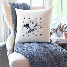 9 件牛仔风格绘画模板 7.9x7.9 英寸可重复使用模板，适用于画布、纸张、织物、地板、墙壁和瓷砖上的绘画，返校用品 - 白色 - 查看 5