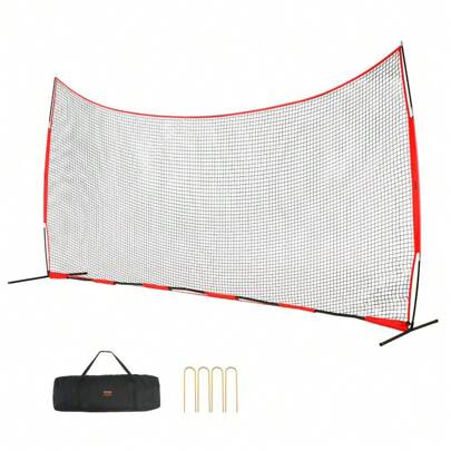 Versatile 20x10 Ft Sports Barrier Netting - Portable Backstop Practice Screen For Baseball, Softball, Lacrosse, Soccer & Hockey Training With Carry Ba