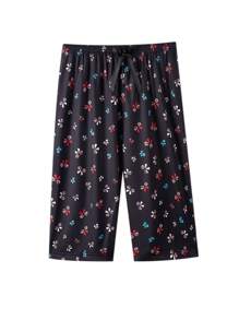 3 Stücke große Größen Lässig Hosen, Caprihosen mit Schmetterling Muster, Sommer Schlafanzug Hosen für Frauen, Short-Hosen im Boho-Stil, Große Größen