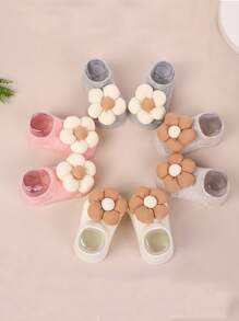 4 pares de calcetines con estampado floral antideslizantes para niños/niños pequeños, calcetines tipo barco respirables y lindos para uso en interiores/exteriores, aptos para primavera, verano, otoño e invierno