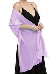 Chiffon Shawl Wrap, Suitable For Brides, Weddings, Formal Dresses And Special Occasions - Purple - View 3