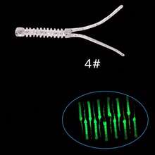 10 件双尾软饵，5.5 厘米/2.16 英寸，0.3 克迷你鱼饵，户外钓鱼用品，根钓小软饵