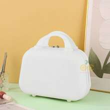 Maleta portátil, maleta pequeña, neceser multifuncional, neceser multiusos para cosméticos y cuidado de la piel, neceser de gran capacidad, equipaje portátil, caja de almacenamiento, organizador de artículos, maleta de viaje, mini maleta, neceser, bolso de mano, caja de almacenamiento, equipaje, neceser de viaje, resistente y duradero, tamaño pequeño, gran capacidad, con asa, buena calidad, adecuado para salir, viajar, acampar, viajes de negocios (blanco, gris, rosa, beige, verde, amarillo, morado, negro) - Blanco - Ver 2