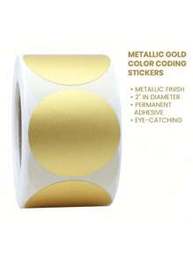300pcs/Roll 2-Inch Round Golden Sticker Rolls, Sealing Gift Box Envelope Stickers, Home Decor Wall Stickers, Label Decorations,School Supplies,Back To School
