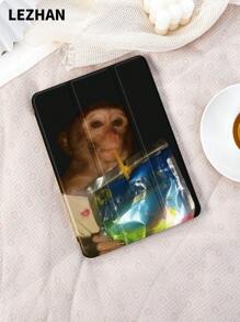 Expression 1pc Funny Monkey Pattern Tablet Protective Case, Compatible With IPad 10.2 Inch, IPad Pro 11 2021/2020/10th Gen, IPad Mini 4/5/6, Galaxy Tab A8 10.5 Inch 2022, MatePad 10.4/Tab, With Pencil Slot, Anti-Drop, Tablet Stand Case