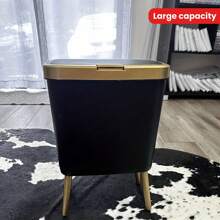 15L moderner Haushalts-Mülleimer Multifunktional, platzsparendes Design für Küche, Wohnzimmer, Badezimmer, Büro und Garage - einfache Reinigung und Organisationslösung hoher Rand Kipp-Deckel Küchen-Mülleimer, rechteckiger Kunststoff-Abfalleimer Schulanfang