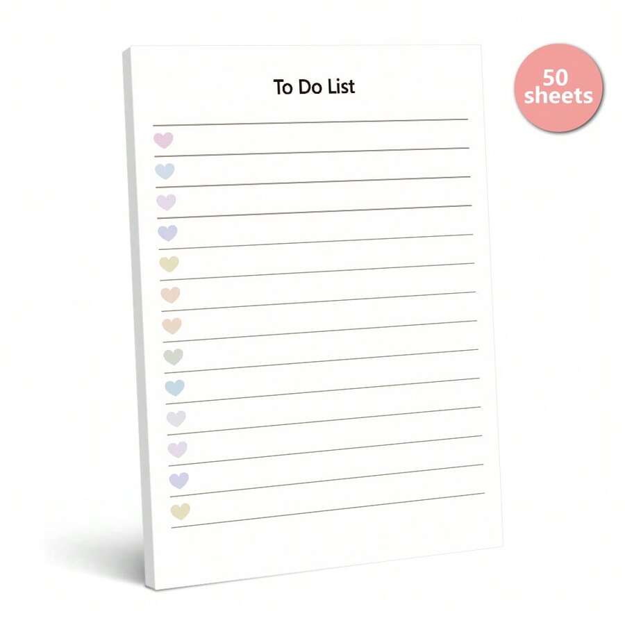 1pc, 50 Sheets To-Do Notepad - Daily Planner Notepad, 5.5x3.9inch, Tear-Off Notepad, To-Do Planner For Home, Office, School, School Supplies, Student Supplies, Memo Pad, Notebook, School Supplies,Back To School - 5.5x3.9inch - View 1