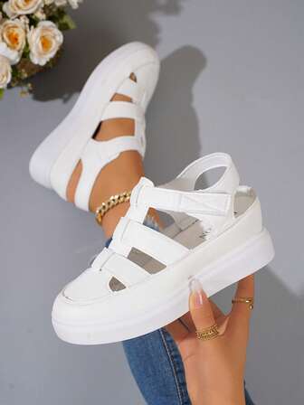 2025 New Closed Toe Platform Roman Style Hollow Out Sandals For Women, Summer