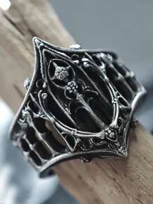 Nuevo anillo gótico clásico retro, regalos creativos de moda para fiestas, joyas con personalidad de castillo