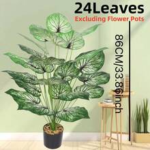 Grande foglia di taro tropicale artificiale, adatta per la decorazione di interni di casa e ufficio, materiale in plastica durevole, decorazione per Ognissanti - Verde - Visualizzare 15