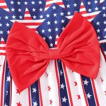 Girls 4th Of July Dress Toddler Girl American Flag Dresses Flutter Sleeve Patriotic Clothes Independence Day Outfits - Stars and Stripe - View 5