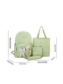 1pc新款组合包，可爱少女小众，高端大气，带蝴蝶结，小熊装饰，时尚新款包包，清新多巴胺配色，青春少女风，可斜挎，肩带可调节，休闲时尚，非常适合带出去玩，也可以作为礼物送给朋友 - 組合包 - 查看 9