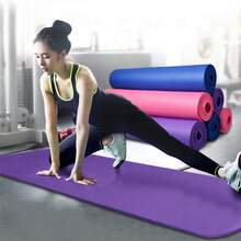 6mm  173*60cm Thick Yoga Mat Non-Slip EVA Foam -Friendly Indoor Fitness Pad For Beginner Home Exercise Pilates Tasteless Mattress - 紫色 - 查看 4