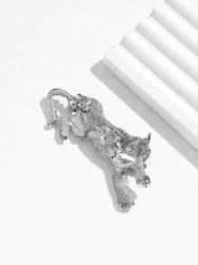 1pc Luxury Crystal Studded Leopard Shape Brooch Pin, Fashionable Unisex Accessory For Daily Wear & Party Decoration Backpack For School