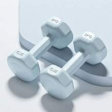1pc Solid Cast Iron Dumbbell, Blue Hexagon, Home Fitness Equipment, For Arm Muscle Exercise, Yoga & Workouts, Gym