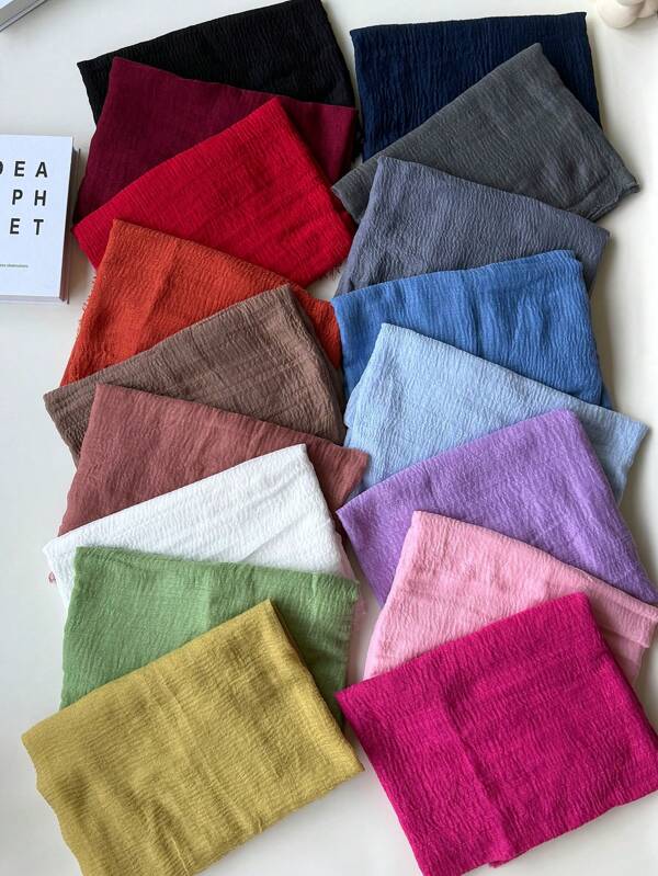 1pc Women Elegant Plain Color Casual Lightweight Scarf, Versatile For Daily Wear, Beach, Sunscreen, Spring/Autumn
