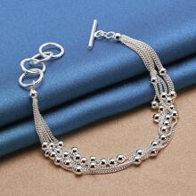 925er Sterling Silber - Trauben Rundperlen Sechs-Ketten Armband - modischer und eleganter Stil - geeignet für den täglichen Gebrauch und Partys - das perfekte feminine Charme Schmuckgeschenk zum Valentinstag