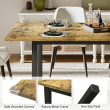 Feonase - Mesa de Comedor Extensible de 63 Pulgadas, Moderna Mesa de Comedor de Granja para 4 a 8, Mesa de Cocina de Madera para Espacios pequeños, Comedor, Oficina en casa, Muebles de Sala de Estar, - Marrón (Rustic Brown) - Ver 8