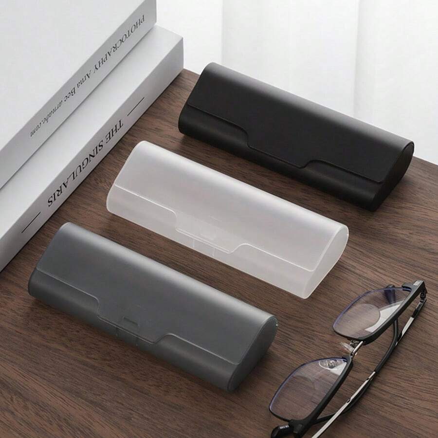 Glasses Case - Frosted Plastic Transparent Storage Box - Suitable For Both Men And Women, For Nearsighted Glasses, Presbyopic Glasses, Sunglasses And Sunglasses. An Outdoor Portable Glasses Storage Box. With Inner Padding, It Can Effectively Protect The Glasses Lenses From Being Scratched. - Multicolor - View 1