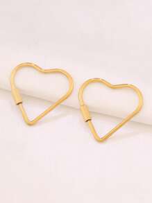 2 piezas Cierre de gancho en forma de corazón con cerradura de tornillo de acero inoxidable, color dorado, ganchos en espiral para hacer accesorios de joyería, collares y pulseras DIY