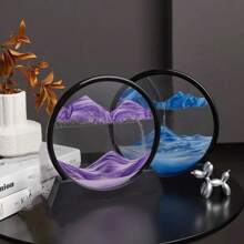 1pc Dynamic Flowing Sand Art Decoration, Deep Sea Sand Painting Moving Sand Art Picture 3D Colorful Flowing Sand Art Decor