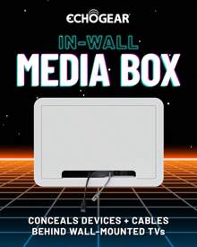 Caja de medios de TV empotrada de 9" - Toma TV empotrada y caja de red - Funciona con Roku, Apple TV, Fire TV Stick y One Connect Mini - Kit de gestión de cables amigable con Wi-Fi