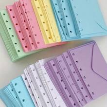 5pcs A7 Binder Pockets - No Zipper, Hole Budget Envelopes & Money Organizer Inserts For A7 Wallets School Supplies,Back To School