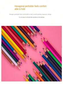 Set di 48 matite colorate a olio, con manici in legno esagonali, per disegni e schizzi d'artista, forniture per pittura e arte, ideali per il ritorno a scuola, Natale, Ognissanti