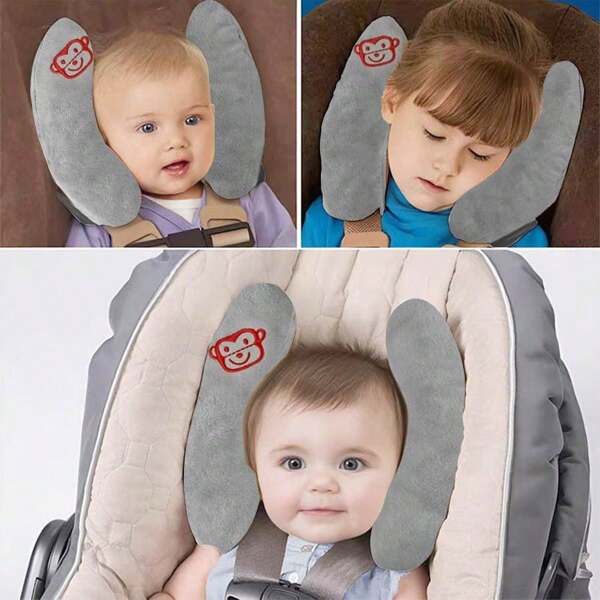 1pc Baby Stroller Headrest Banana Pillow, Polyester Fiber Head Support Cushion, For Daily Use