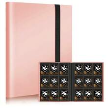 集换式卡牌夹，9 口袋卡片相册文件夹，360 度侧装口袋夹，适用于体育和游戏卡、MTG 和其他 TCG，黑色