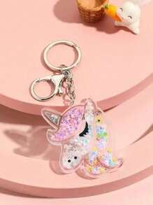 Creative Acrylic Rainbow Pony Bag Pendant Kids Adorable Keychain Car Charm Safe For Children & For Teens