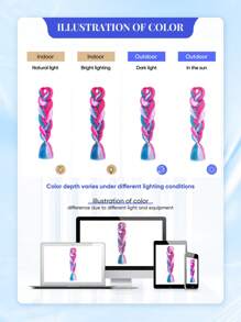 1pc 24 Inch 100g/Pcs Multicolor Synthesis Jumbo Braiding Hair Extensions Brown Pink Blonde Purple Blue Yellow Multi-Color Extension Hair Fashion Synthetic Hair Crochet Hair Extensions Useful And Deft High Temperature Hair For Women Daily Holidays Party And Music Festival Carnival New Year Gifts Cosplay Used YAKI Extension Hair