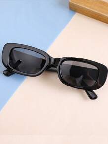 2pcs/Set Women's Black White Plastic Frame Square Beach Fashion Glasses Fashionable For Summer Beach Vacation,Outdoor,Travel