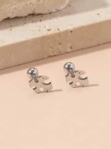 1 Paar minimalistische glatte Edelstahl Kreuz Ohrstecker, Nasenpiercings, Bauchnabelpiercings usw.