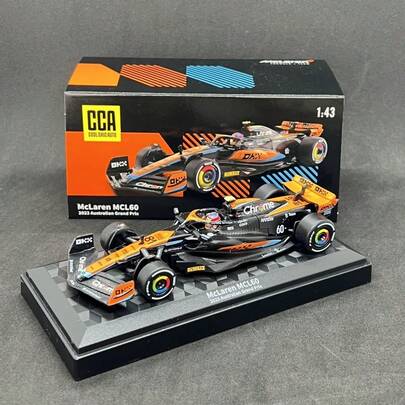 Modelo de auto de carrera F1 CCA MCL60 a escala 1:43, edición del Gran Premio de Australia, coleccionable para entusiastas de los modelos, regalo de cumpleaños para adultos