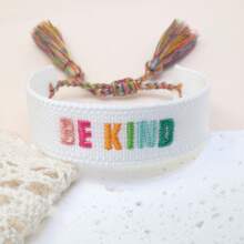 1 pulseira criativa bordada feita à mão com borla francesa retrô e borla estilo boho, adequada para amigos, colegas de classe, família, presentes de festivais, festas, praia, viagens, uso diário, pulseira da amizade