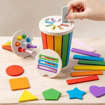 Montessori Toys For 2-6 Years Old - Wooden Color Sorting Sensory Toys, Children's Fine Motor Skills Development Game, Busy Board Gift Toys For Boys And Girls