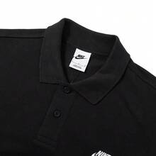 Nike 男士柔软舒适 POLO 衫 AS M NK CLUB SS POLO PIQUE，运动休闲装 FN3895-010 - 黑/白 - 查看 3