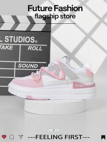 LISM 1 双女士时尚休闲轻便运动鞋，百搭学生装 - 粉色 - 查看 6