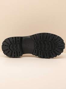 Mädchen Retro Schleifen Ballerinas - atmungsaktive Loafers mit dicker gepolsterter Sohle, runde Zehenform bequeme Flats in Schwarz