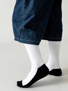 30/20/9/4 双装经典运动风学生袜，适合 1-16 岁男孩女孩，四季皆宜，圆领设计，易洗 - 彩色 - 查看 2