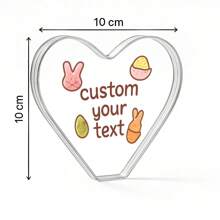 1pc Acrylic Decorations Custom Easter Acrylic Heart Plaque With Carrots, Personalized Spring Holiday Decor For Easter Table, Cute Gift Idea For Children, Girlfriend, Or Family, Bunny And Carrot Theme Ornament, Transparent Acrylic Block For Easter Sunday Display, Thoughtful Keepsake For Easter Party