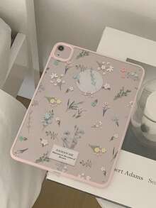 Flower 1pc 亚克力透明花卉印花保护套，简约法式浪漫优雅风格，适合女性，适合多种平板电脑型号，因实际收到的商品而异 - 無色 - 查看 4