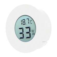 Mini termómetro higrómetro digital circular con pantalla LCD integrada, medidor de temperatura y humedad para interiores, color blanco Termómetro, higrómetro§Humedad, temperatura, medidor§LCD, termómetro, higrómetro§digital, termómetro, higrómetro§Humedad, temperatura, comprobador - Blanco - Ver 2