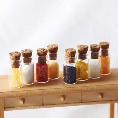 4/8 件 1:12 娃娃屋配件、微型食品玩具、微型玻璃调味瓶、娃娃屋厨房和餐厅装饰、创意形状、玩具模型、树脂饰品、DIY 摄影道具、娃娃屋微型食品玩具、桌面装饰、过家家玩具