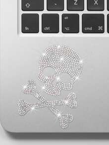 Creative Sparkling Diamond Skull And Crossbones - Silver - View 5